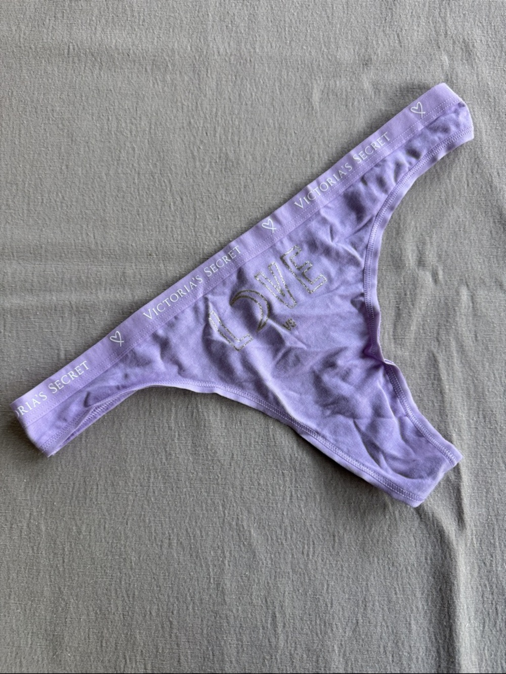 Victoria's Secret Lavender Girls' Cotton Thong with LOVE Detail NWT